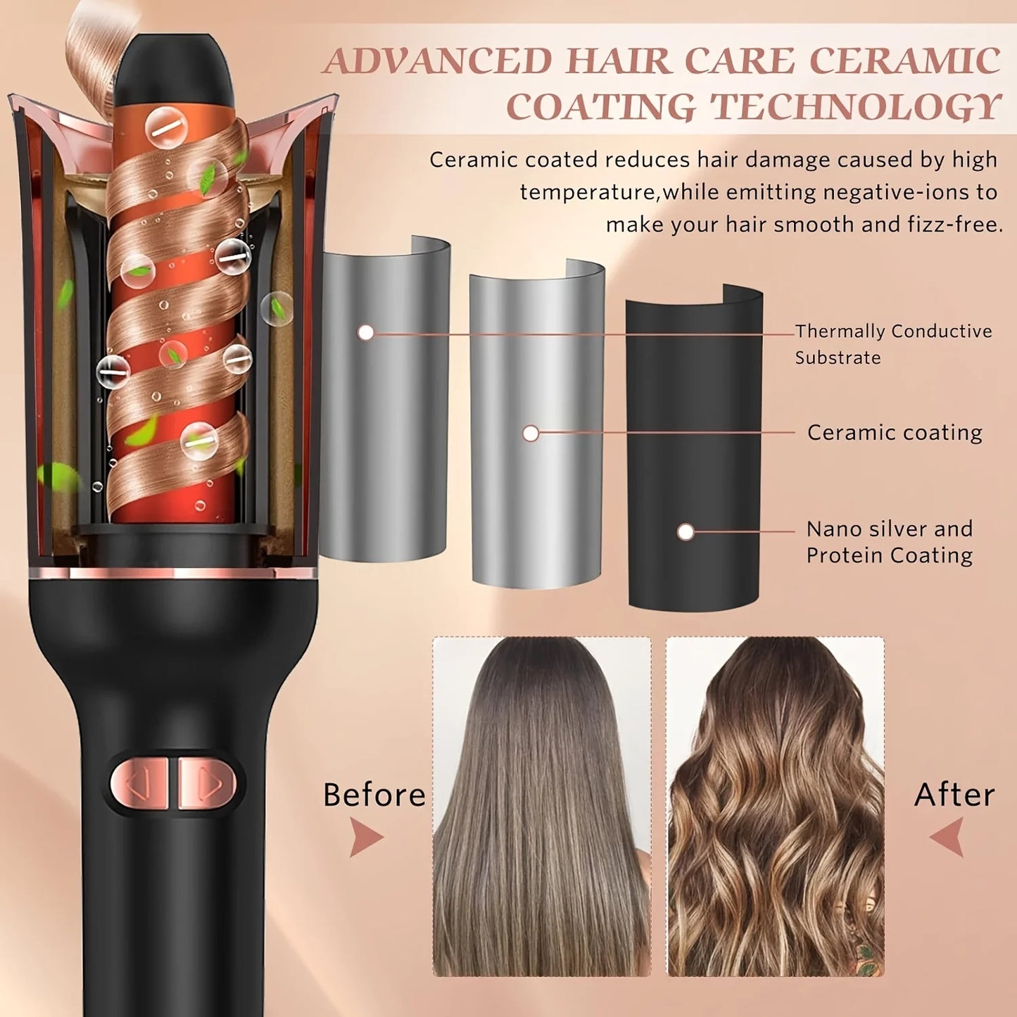 Automatic Ceramic Rotating Hair Curler