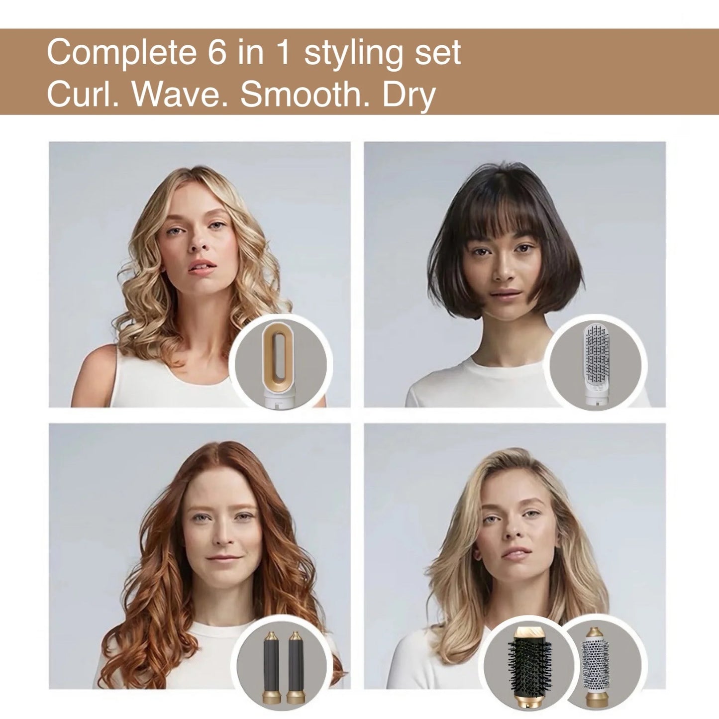 6-in-1 Detachable Hair Dryer Brush Styler